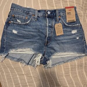 Levi's Distressed Blue Jean Shorts